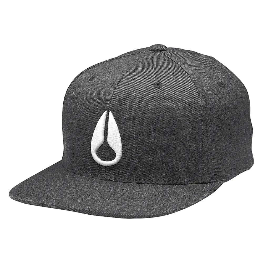 Nixon Deep Down Flexfit Athletic Black Heather White Hat [Size: S/M]