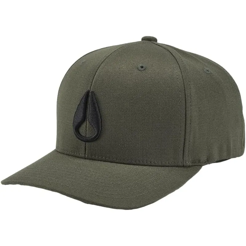 Nixon Deep Down Flexfit Athletic Olive Black Hat [Size: S/M]