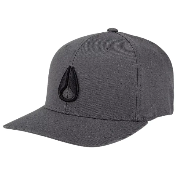 Nixon Deep Down Flexfit Athletic Charcoal Black Hat [Size: S/M]