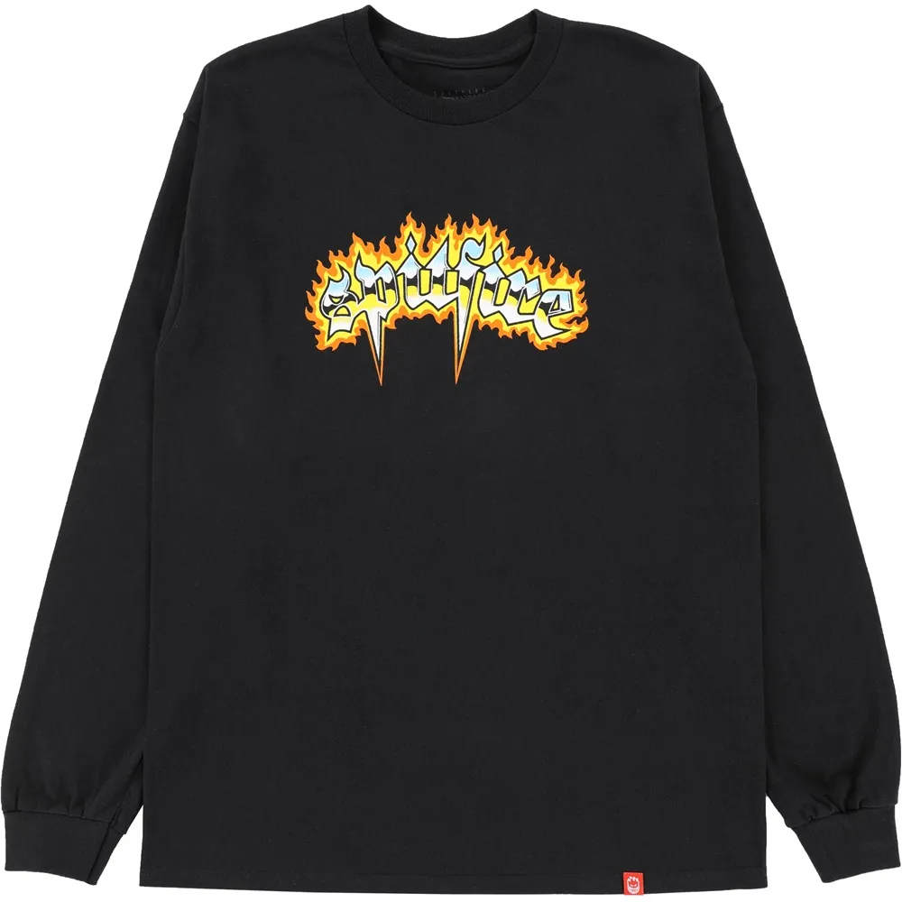 Spitfire Chrome Venom Black Long Sleeve Shirt [Size: L]