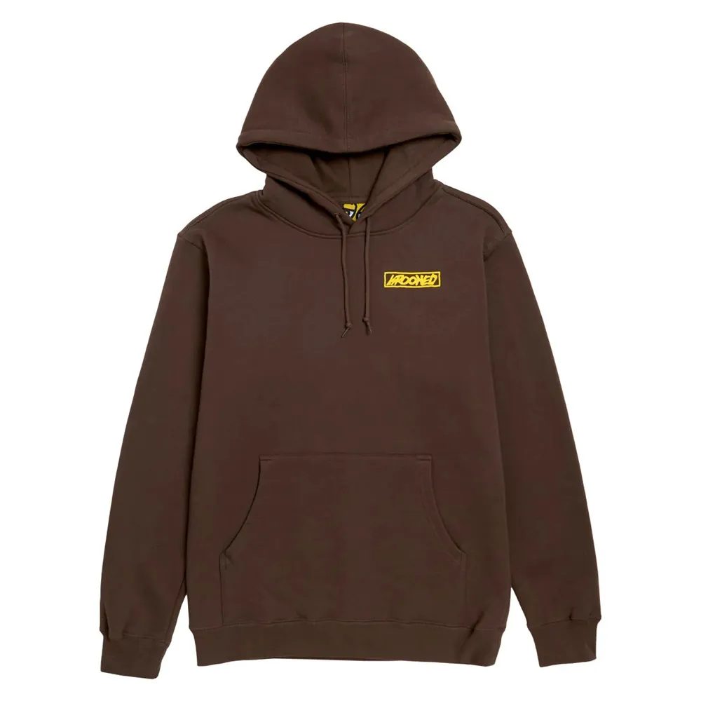 Krooked Moonsmile Raw Brown Yellow Hoodie [Size: M]