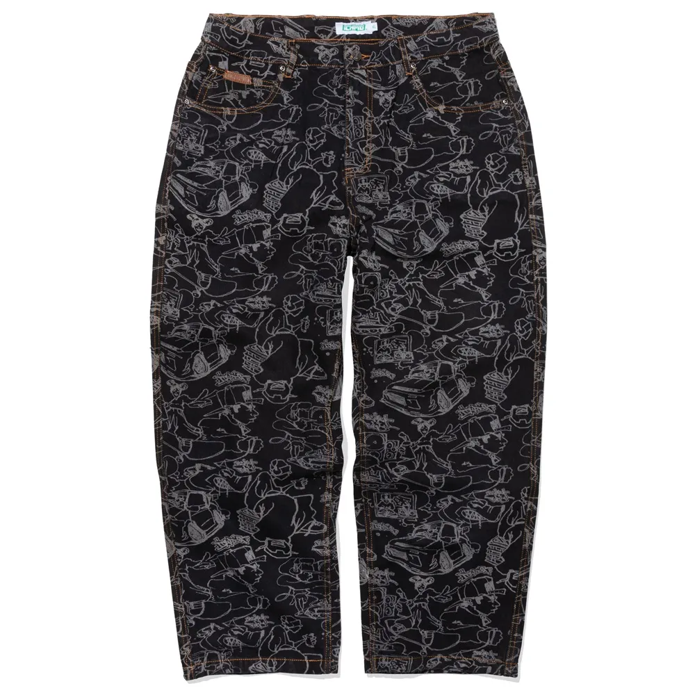 Ichpig X Blinkerfluid Sketchy Overdye Black Denim Jeans [Size: S]