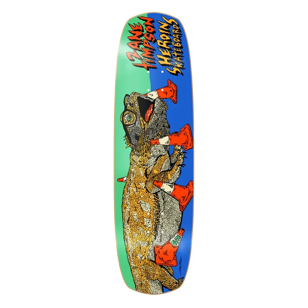 Heroin Zane Timpson Dude Symmetrical Double Shovel 9.0 Skateboard Deck
