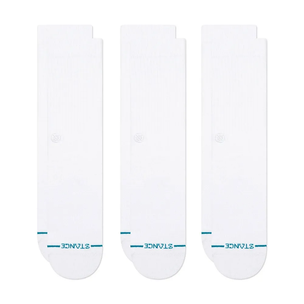 Stance Icon 3 Pack White White Large Mens Socks