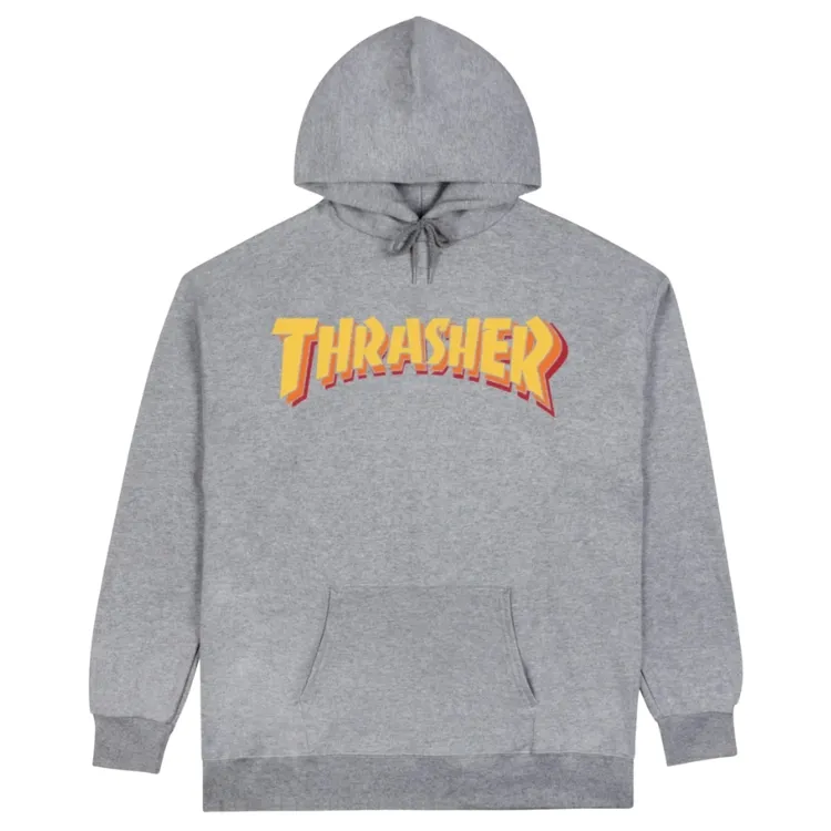 Thrasher Stacked Sport Grey Hoodie [Size: M]