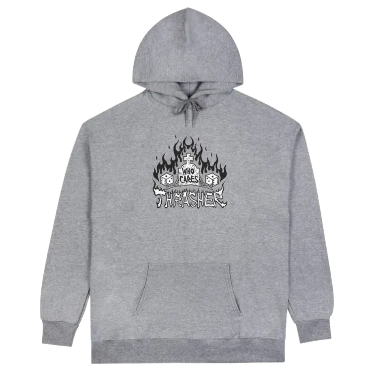 Thrasher Who Cares Sport Grey Hoodie [Size: M]