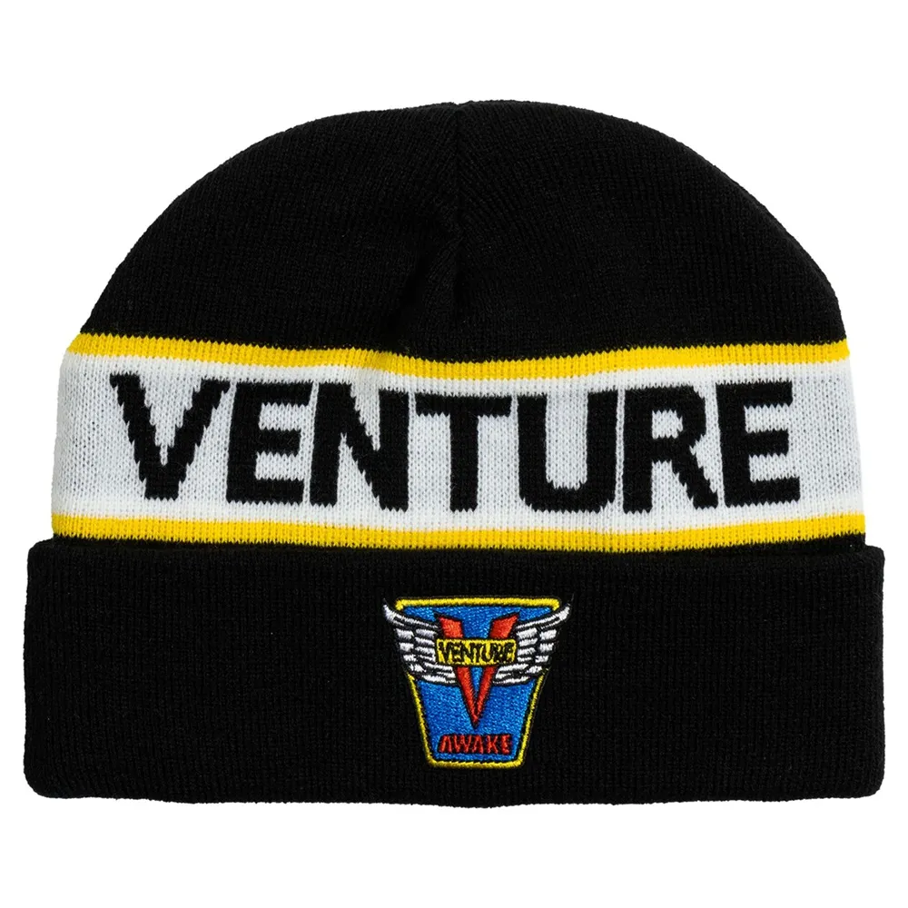 Venture Truck Co Emblem Cuff Black White Beanie