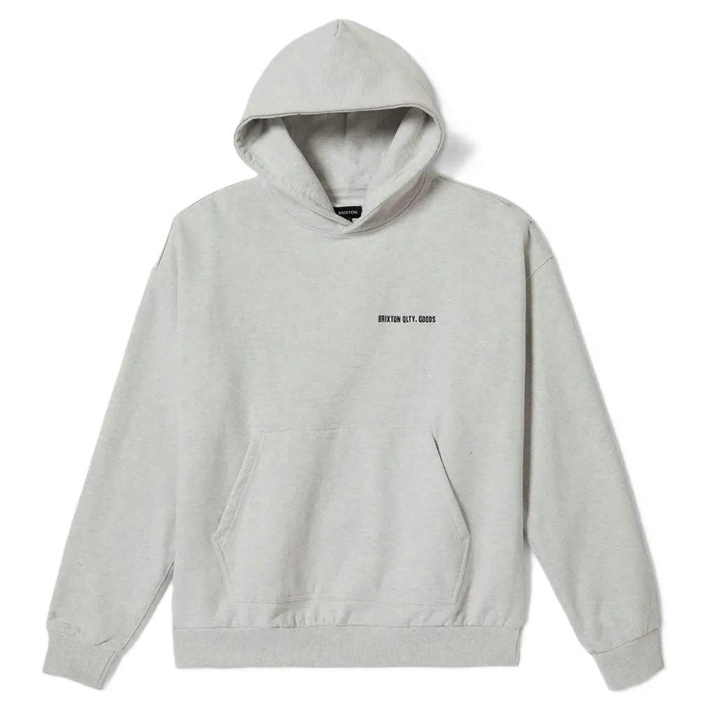 Brixton Embroidered Heavy Weight Heather Grey Ash Hoodie [Size: M]