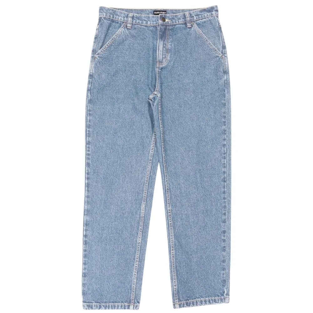 Passport Workers Club Straight Leg Washed Light Indigo Jeans [Size: 30]