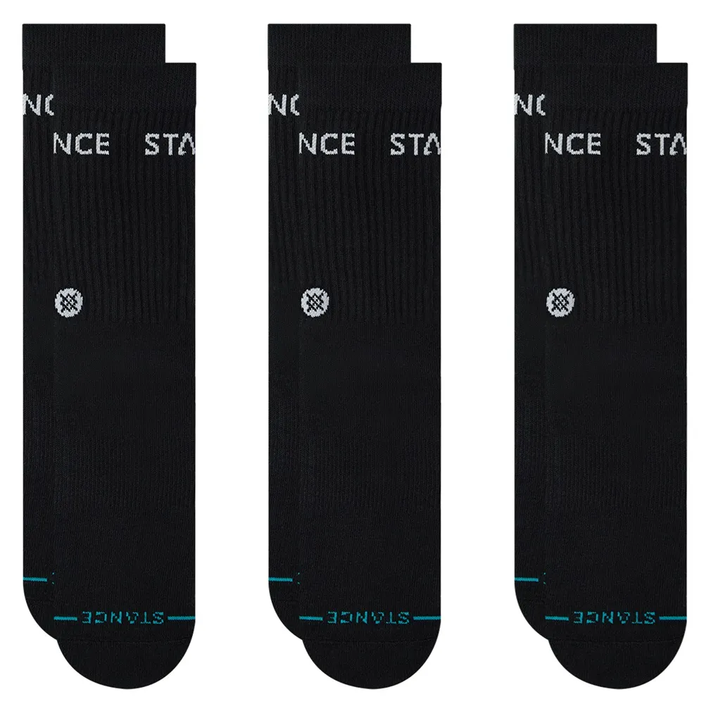 Stance Origin 3 Pack Black Large Mens Socks