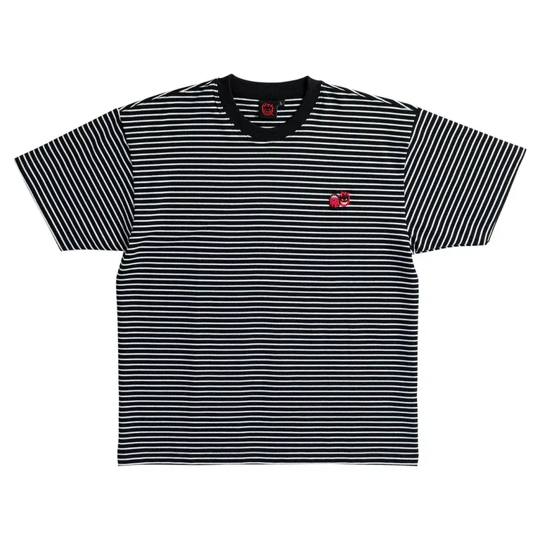 Spitfire Eternal Emb Stripe Black White T-Shirt [Size: M]