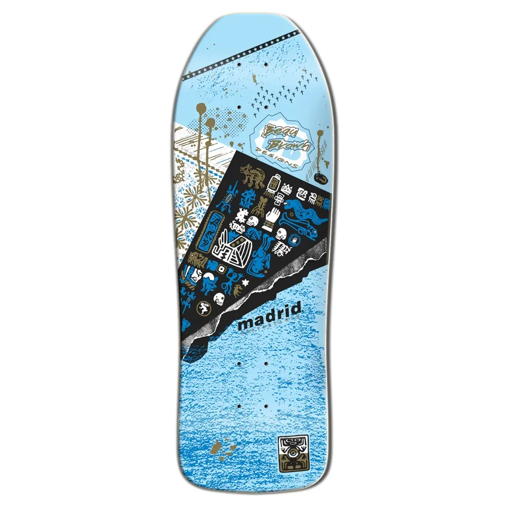 Madrid Beau Brown Mayan Light Blue Dipped 10 Skateboard Deck