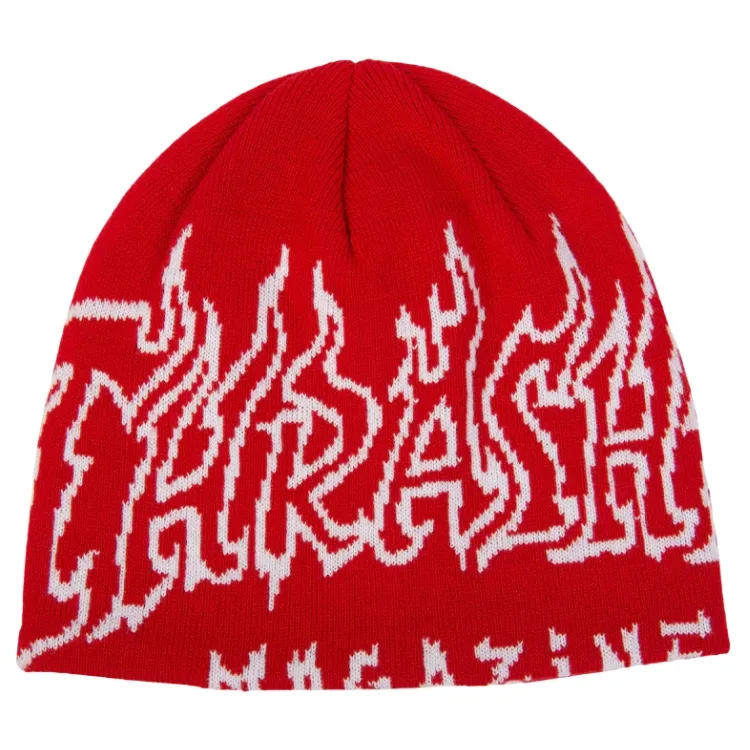 Thrasher Fire Outlined Red Beanie
