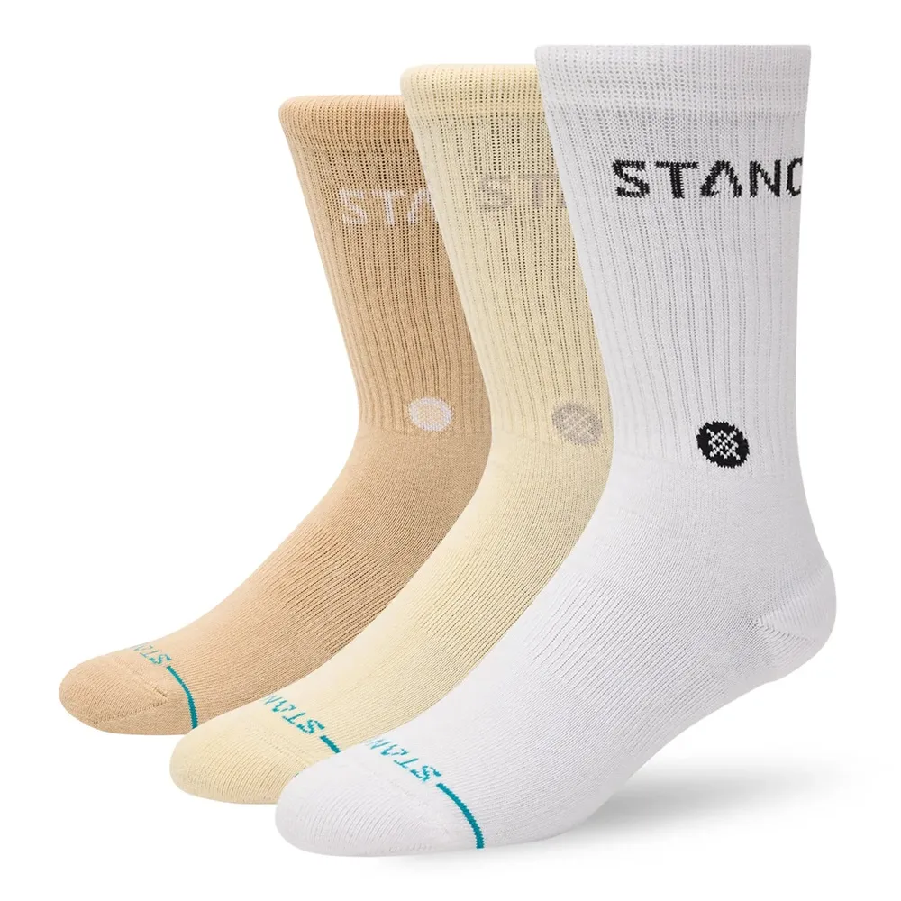 Stance Origin 3 Pack Cream Large Mens Socks