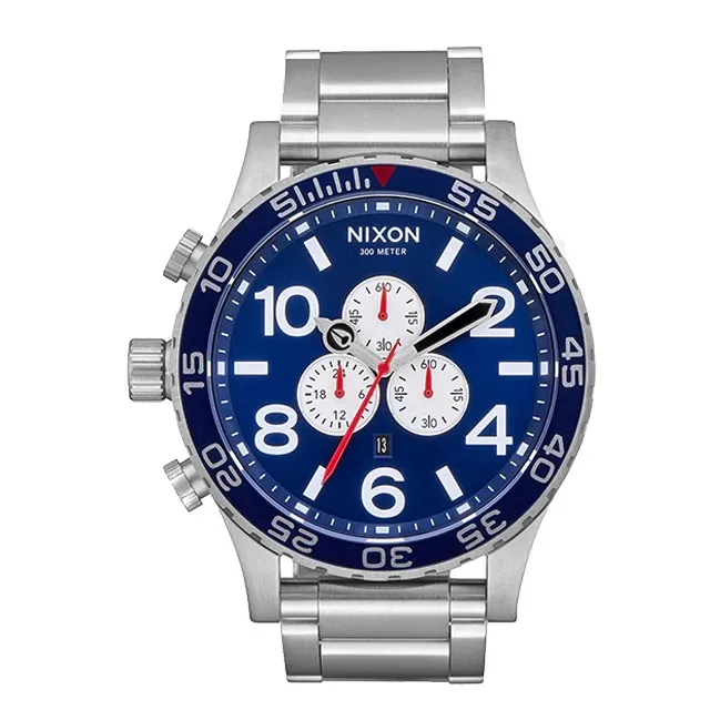 Nixon 51-30 Chrono V1 Navy Sunray Silver Watch