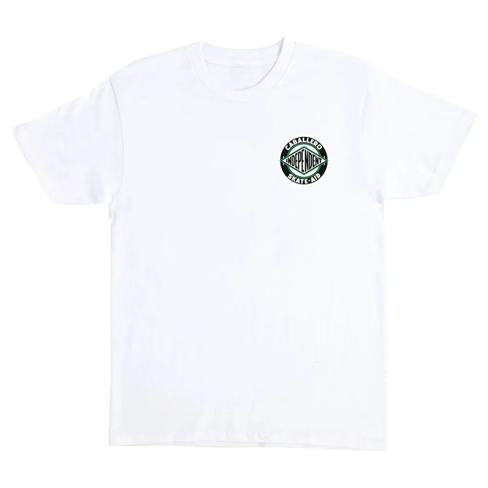 Independent Skate Aid Caballero White T-Shirt [Size: S]
