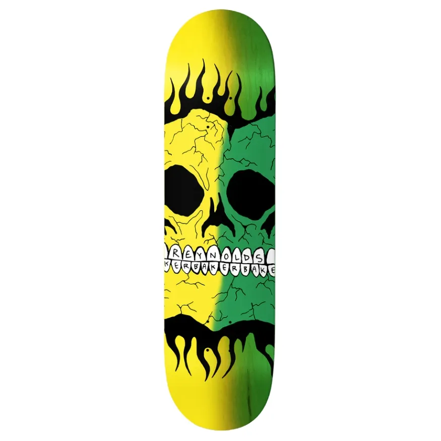Baker Reynolds Rasta Skull B2 8.38 Skateboard Deck