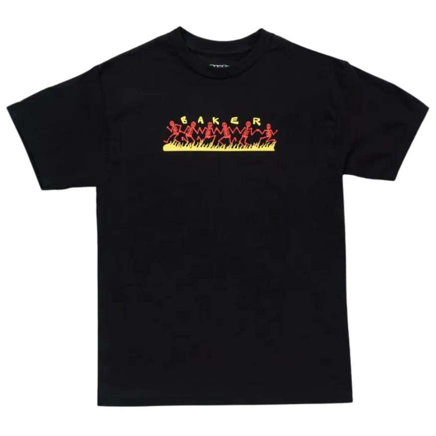 Baker Dancing Skellies Black T-Shirt [Size: M]