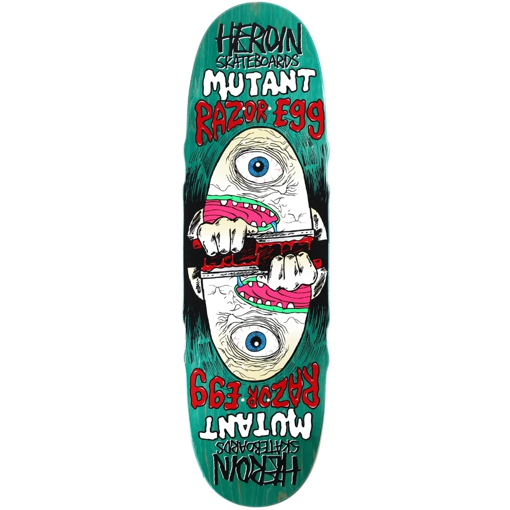 Heroin Mutant Razoregg Green 9.5 Skateboard Deck