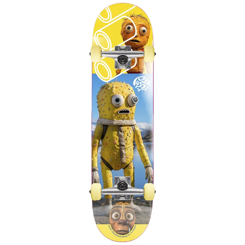 Push Yellow Man Yellow 7.25 Complete Skateboard