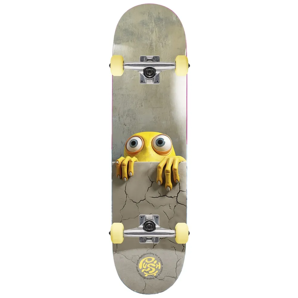 Push Peek Over Soft Top Yellow 7.0 Complete Skateboard