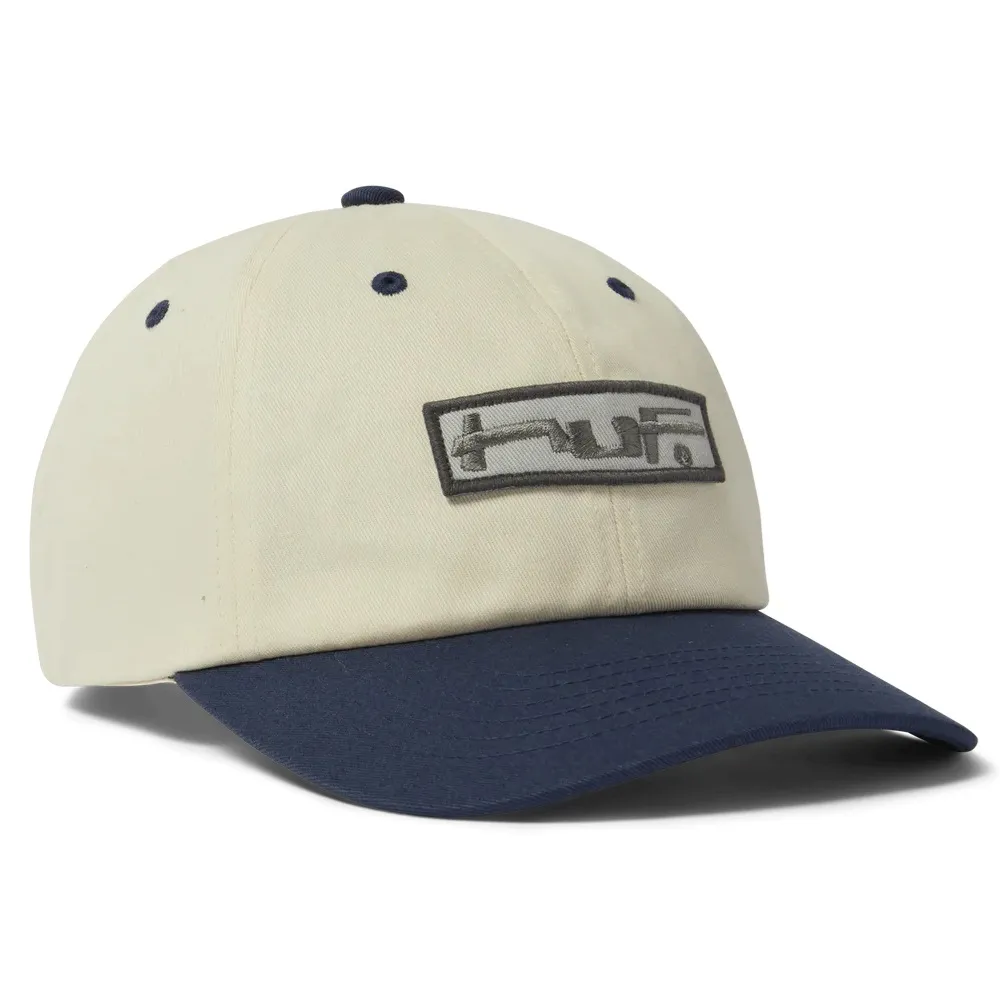 HUF Stretch Logo 6 Panel Curved Visor Bleach Hat