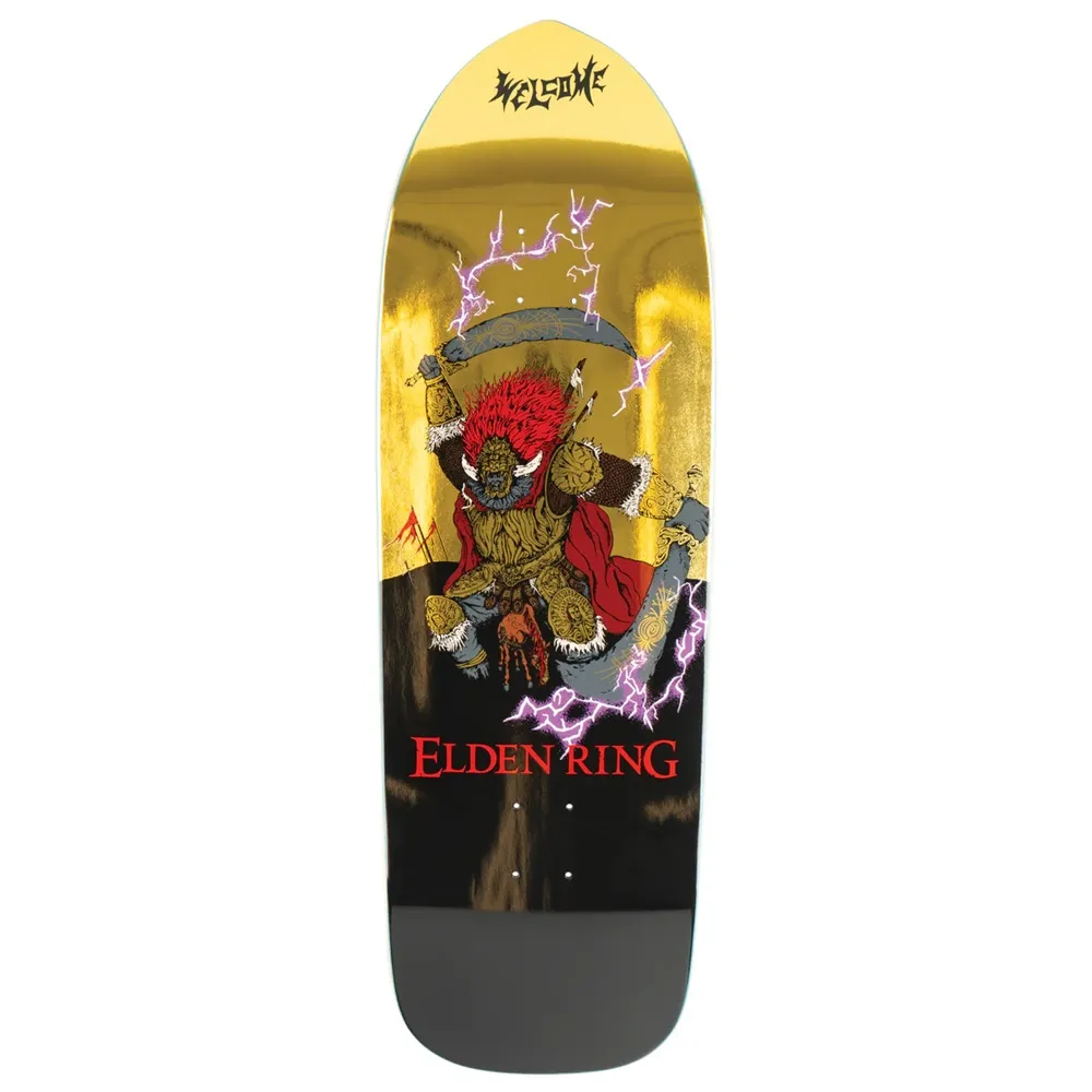 Welcome X Elden Ring Radahn On Magic Bullet 2.0 Black Gold Foil 10.5 Skateboard Deck