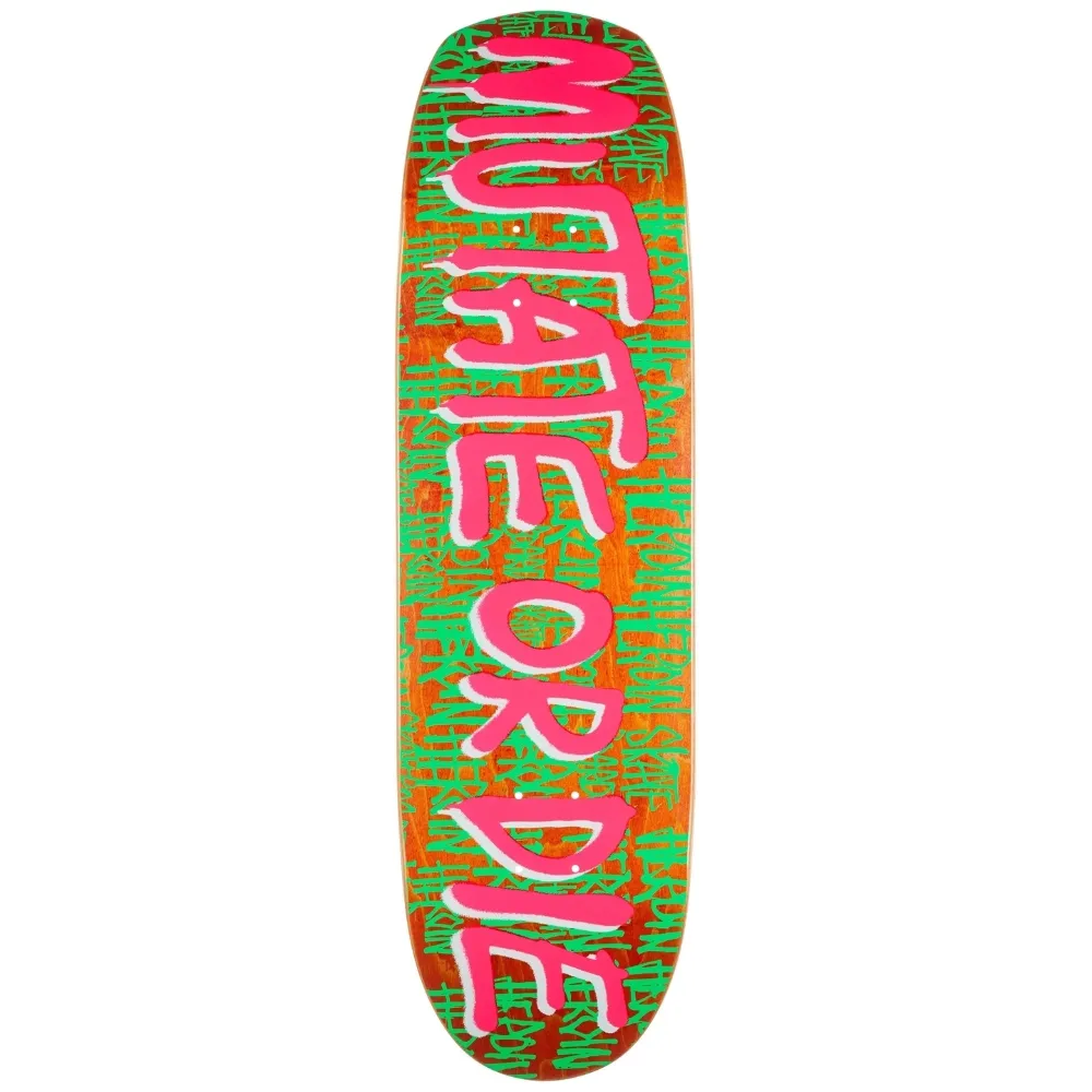 Heroin Mutate Or Die Team Orange 8.7 Skateboard Deck