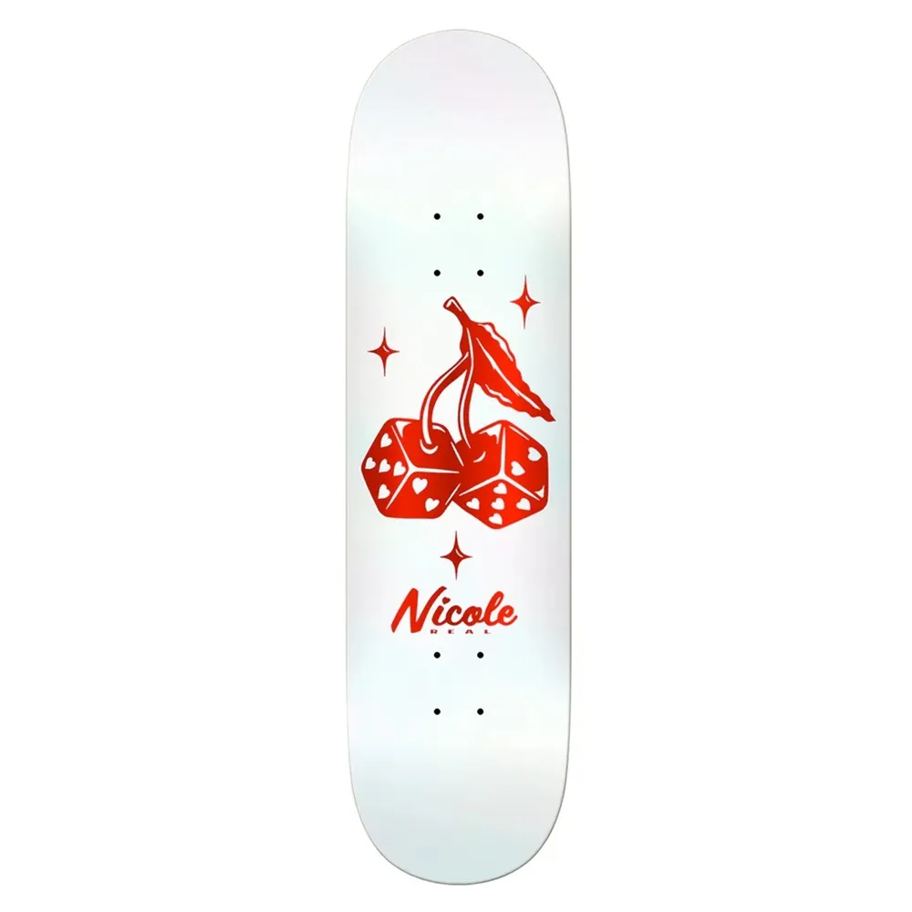 Real Nicole Hause High Roller White Twin 8.0 Skateboard Deck