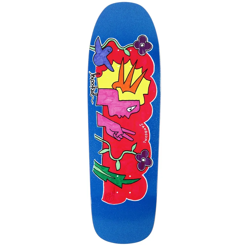 Krooked Sandoval Peace Sign Blue 9.81 Skateboard Deck