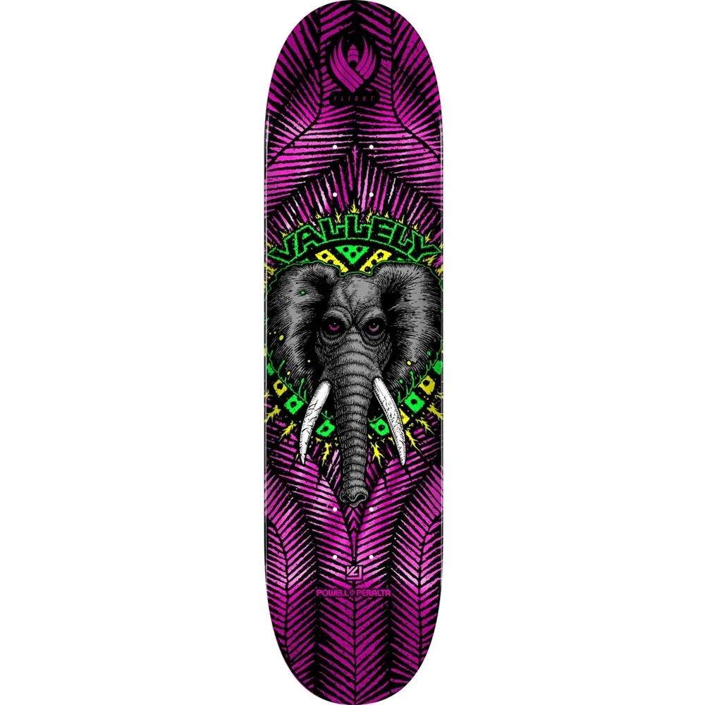Powell Peralta Flight Vallely Elephant Pink Foil Shape 243W Twin 8.38 Skateboard Deck