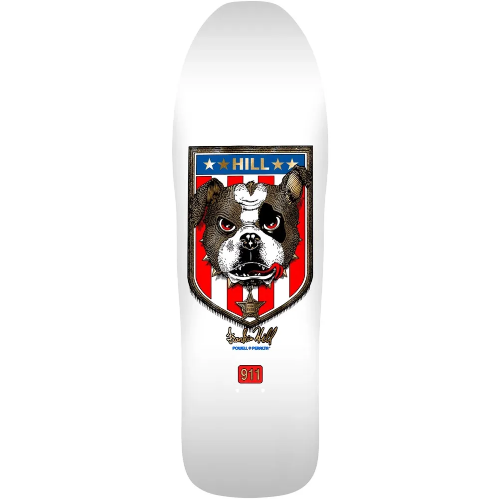 Powell Peralta Frankie Hill Bulldog White Gold Foil 10.0 Skateboard Deck