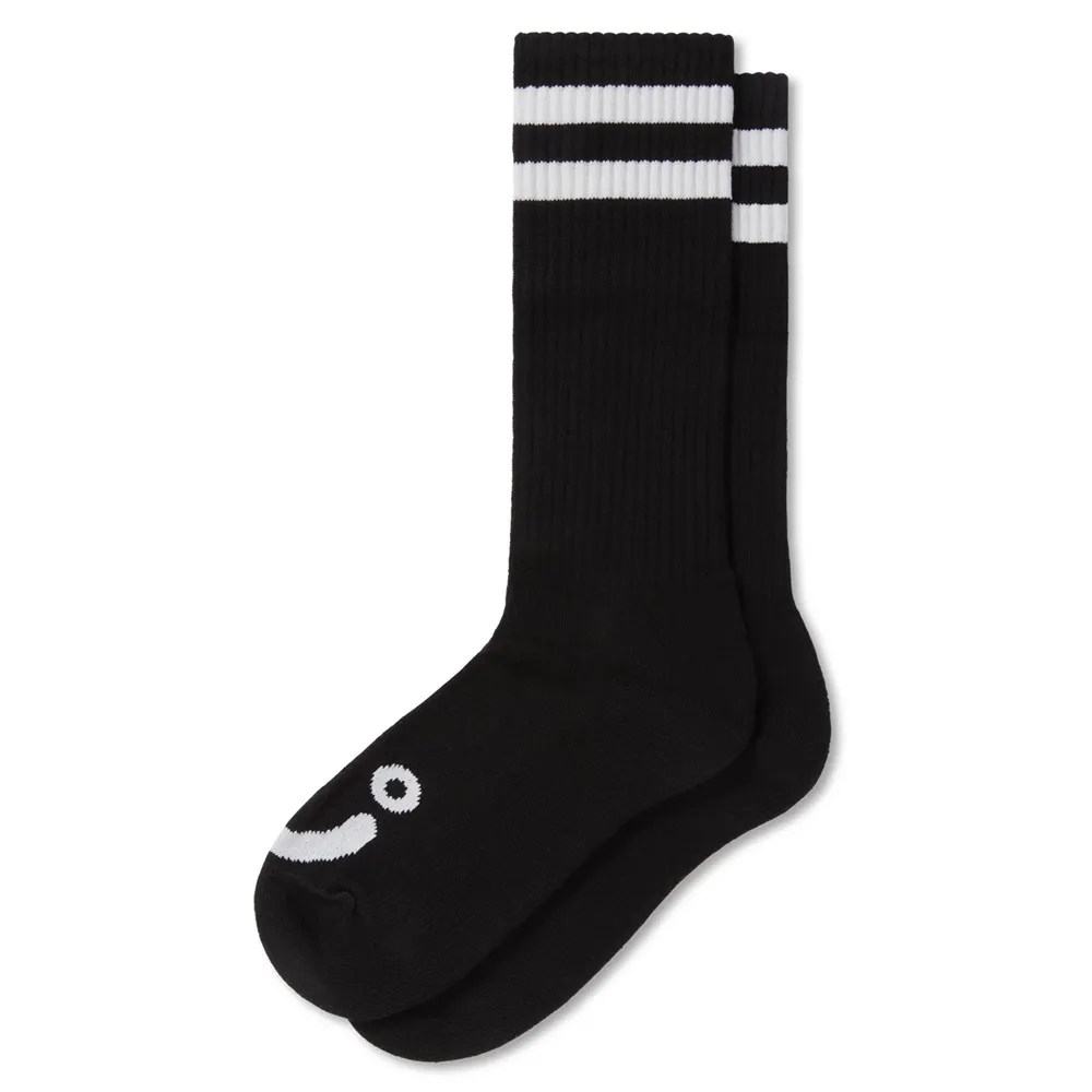 Polar Skate Co Rib Happy Sad Black 43-46 Long Socks
