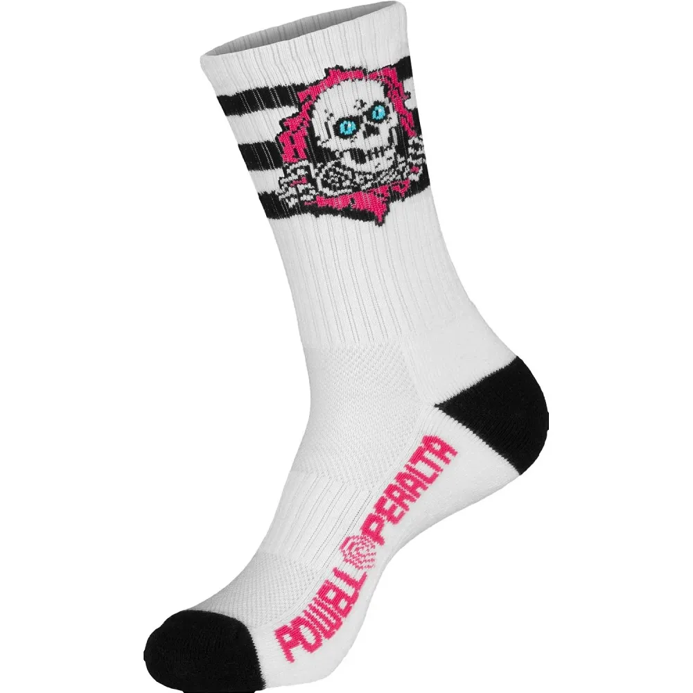 Powell Peralta Ripper Stripes Pink Black White Mens Socks