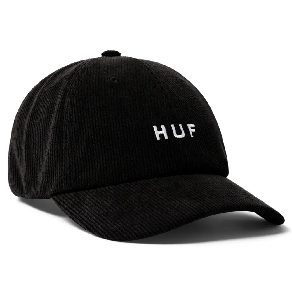 HUF OG Corduroy 6 Panel Curved Visor Black Hat