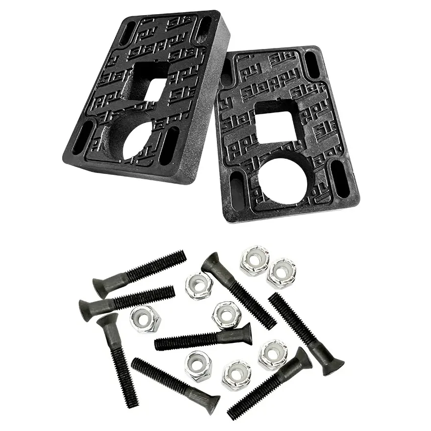Slappy Big Blocks 1/2 Black Skateboard Riser Pads With Hardware
