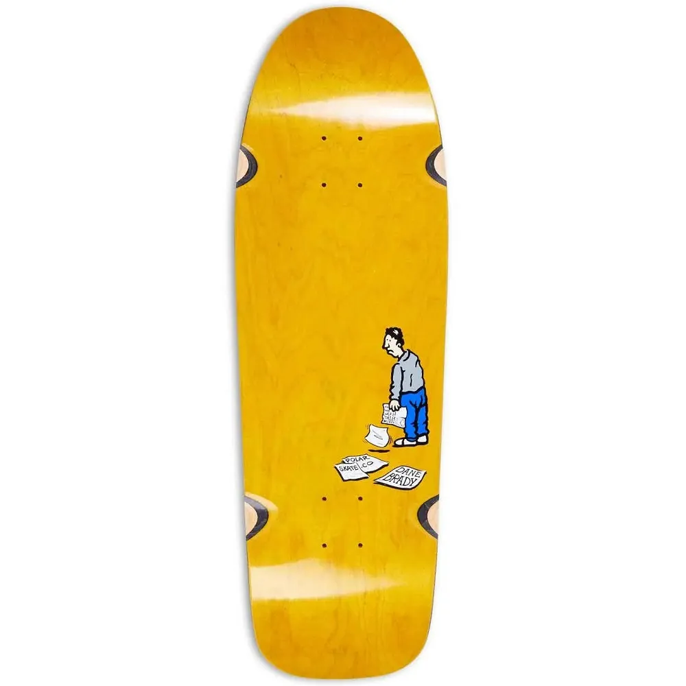 Polar Skate Co Dane Brady News Paper Dane1 Shape Yellow 9.75 Skateboard Deck