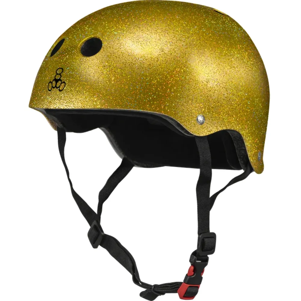 Triple 8 Certified Gold Glitter Helmet [Size: XS-S]