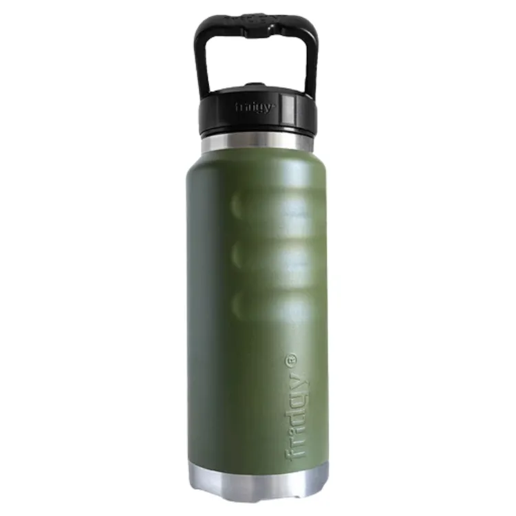 Fridgy 780ml Grip Range Commando Green Stainless Steel Bottle