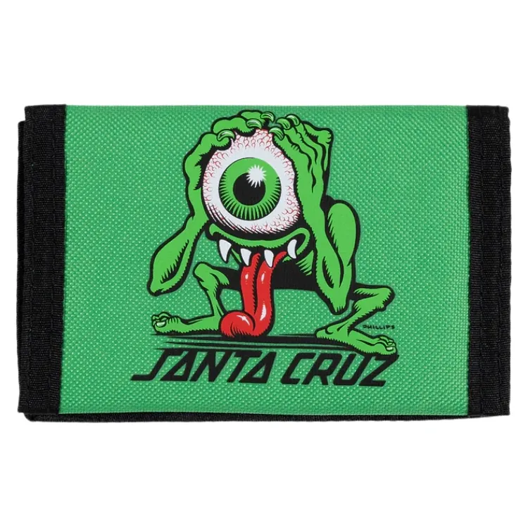 Santa Cruz Eyegore Strip Light Green Velcro Wallet