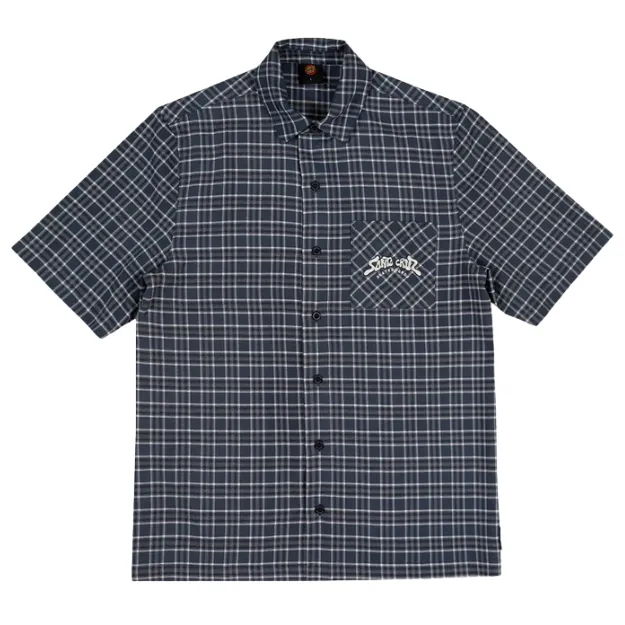 Santa Cruz Winkowski 8Baller Arch Vintage Blue Button Up Shirt [Size: M]