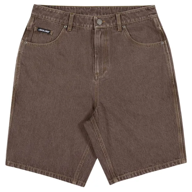 Santa Cruz Dead Diners Arch Brown Jean Shorts [Size: 30]