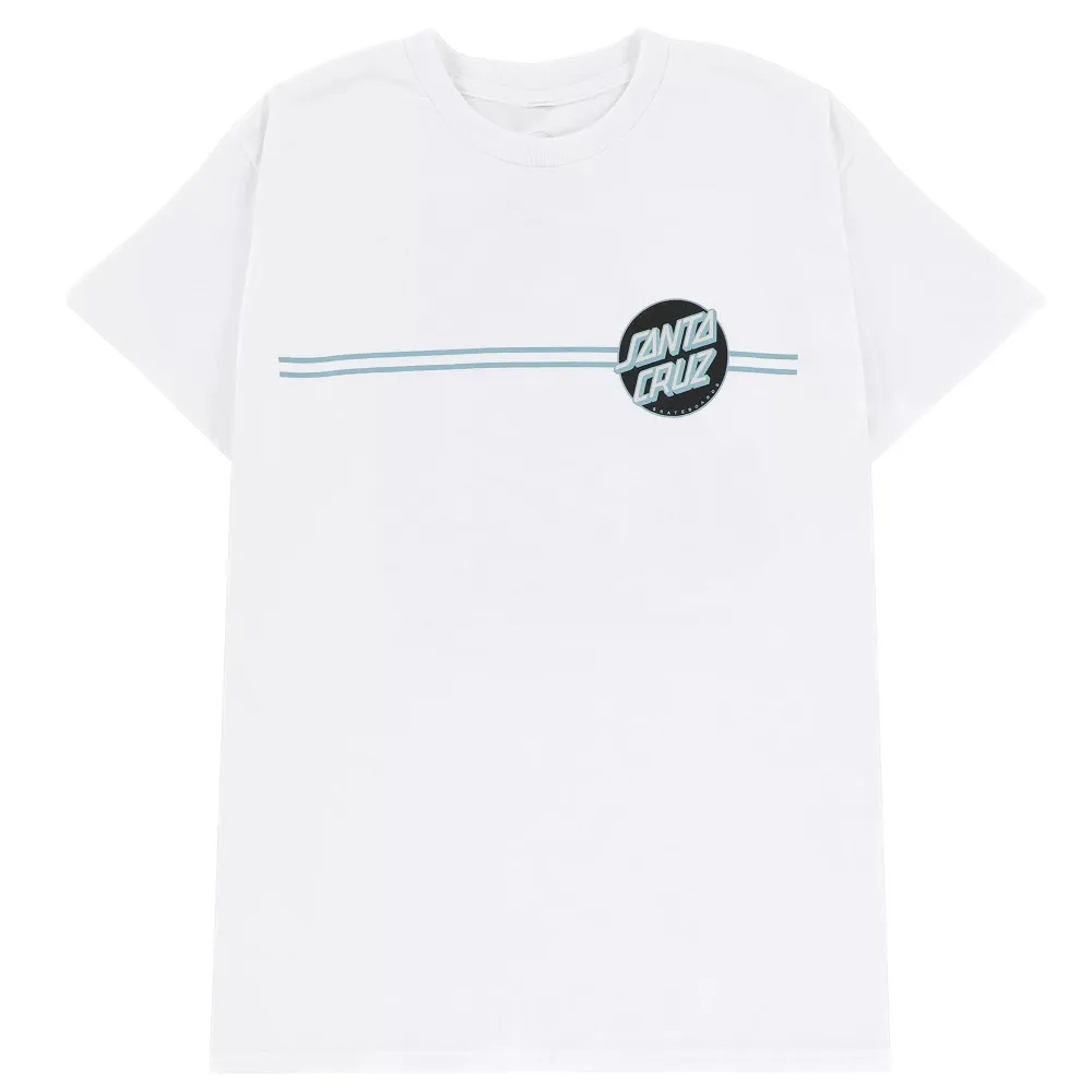 Santa Cruz Johnson Beast Wagon Stripe White T-Shirt [Size: M]
