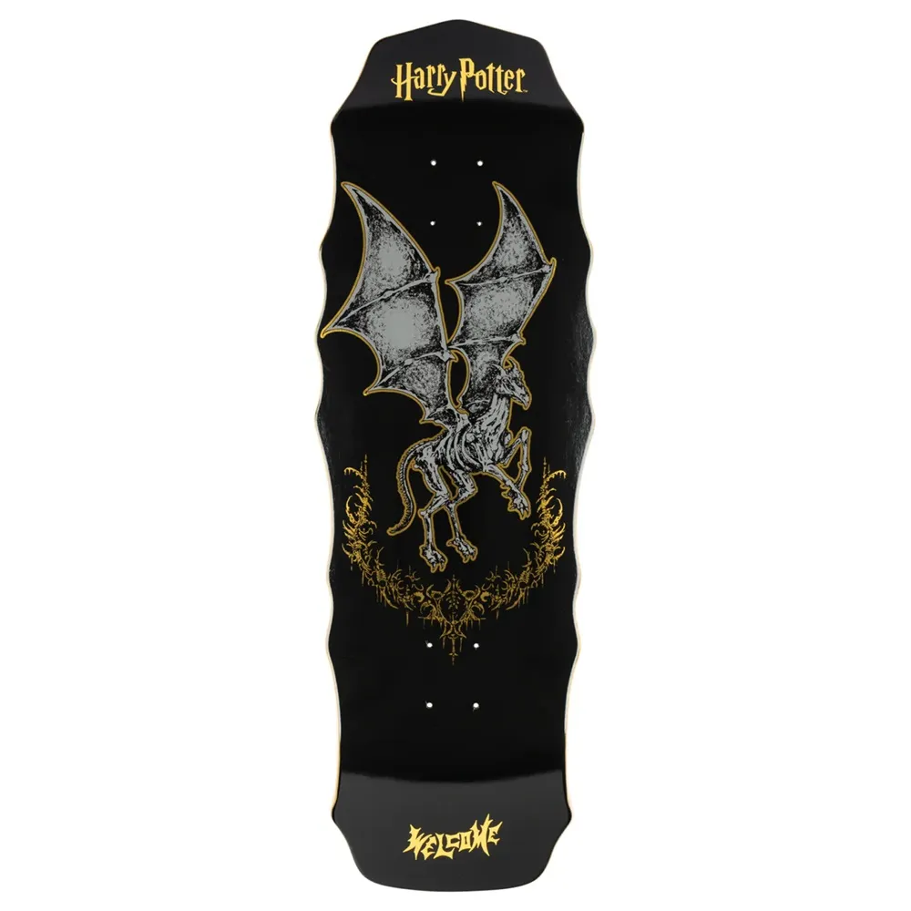 Welcome X Harry Potter Thestral On Widow Black Gold Foil 10.0 Skateboard Deck