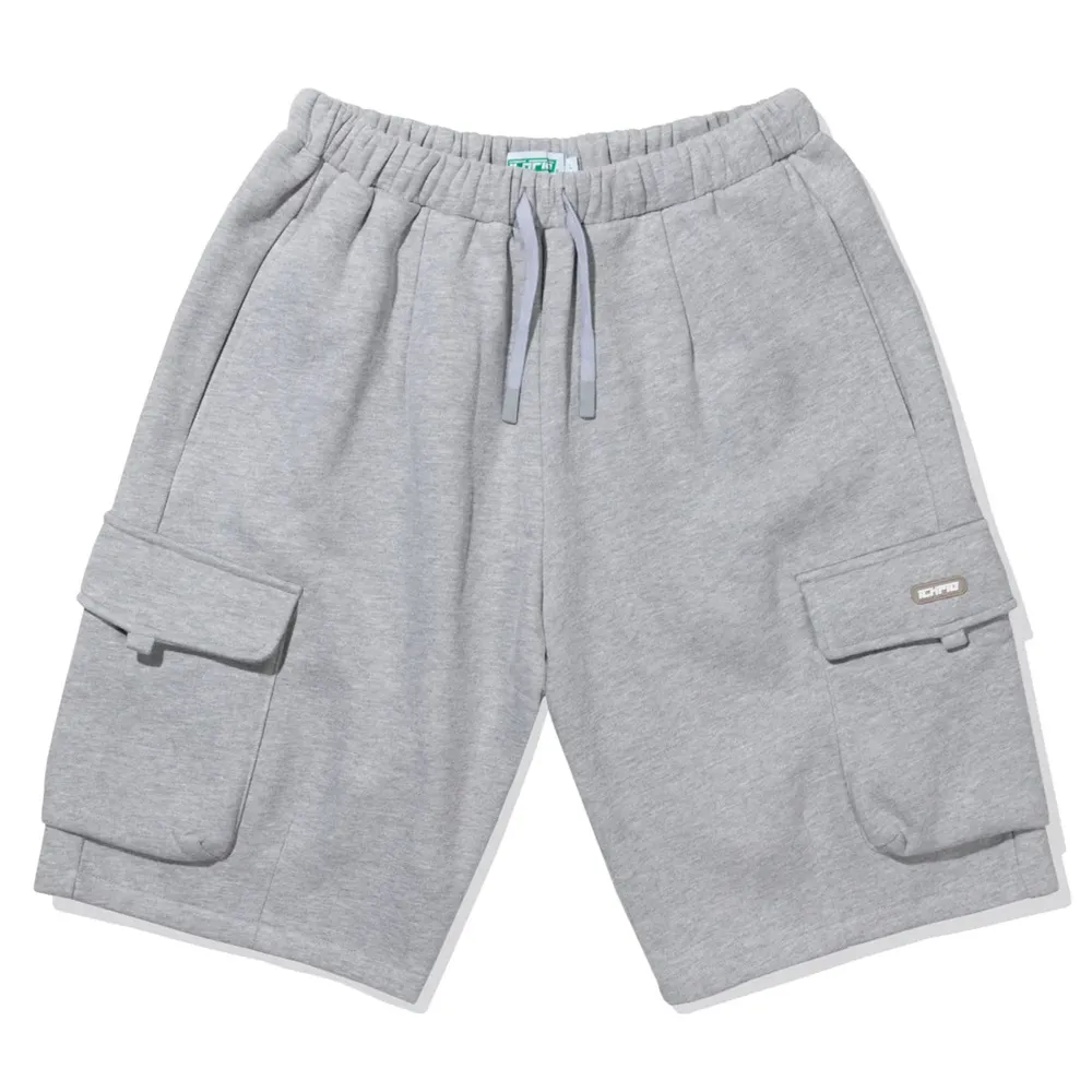 Ichpig Fleece Grey Marle Cargo Shorts [Size: L]