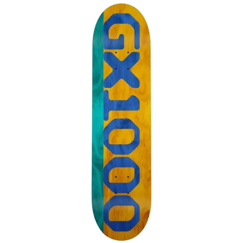 Gx1000 Split Stain Teal Yellow Blue 8.25 Skateboard Deck