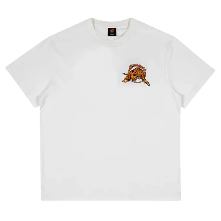 Santa Cruz Salba Tiger Redux Off White T-Shirt [Size: L]