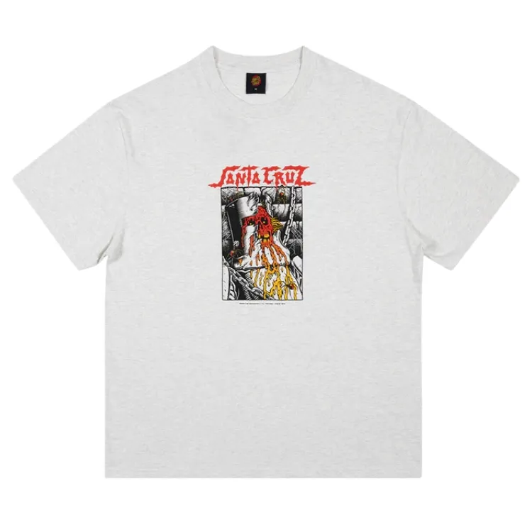 Santa Cruz Pace Dungeon White Marle T-Shirt [Size: L]