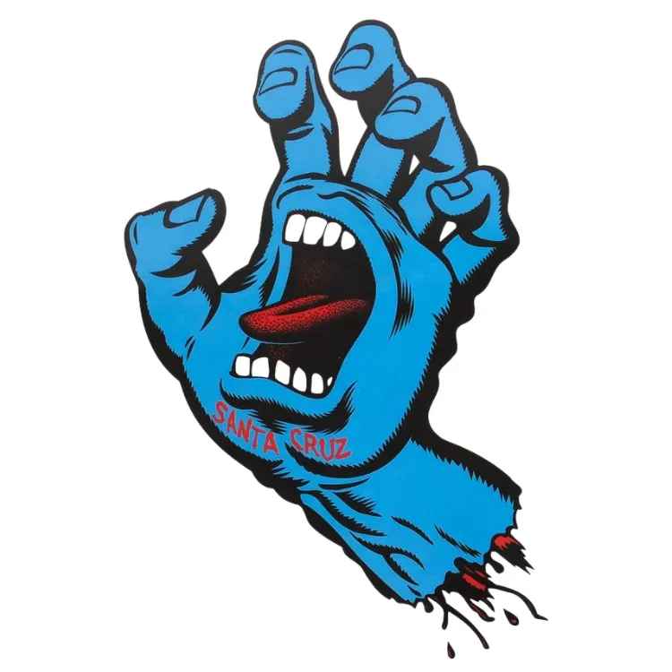 Santa Cruz Screaming Hand Large Blue Decal Sticker