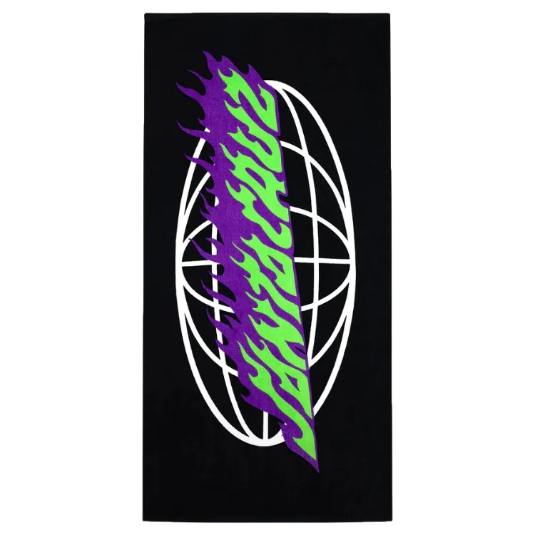 Santa Cruz Global Flame Strip Black Towel